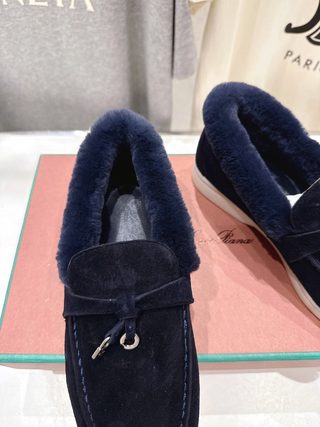 LP 25S SUMMER CHARMS WALK LOAFERS IN DARK NAVY SUEDE AND FLEECE - 35