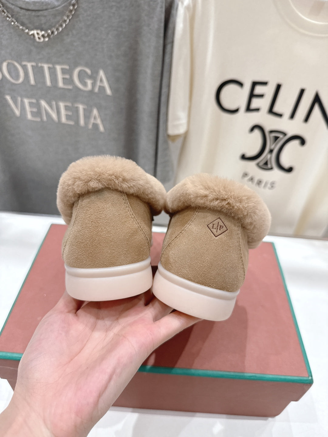 LP 25S SUMMER CHARMS WALK LOAFERS IN LIGHT BEIGE SUEDE AND FLEECE - 35