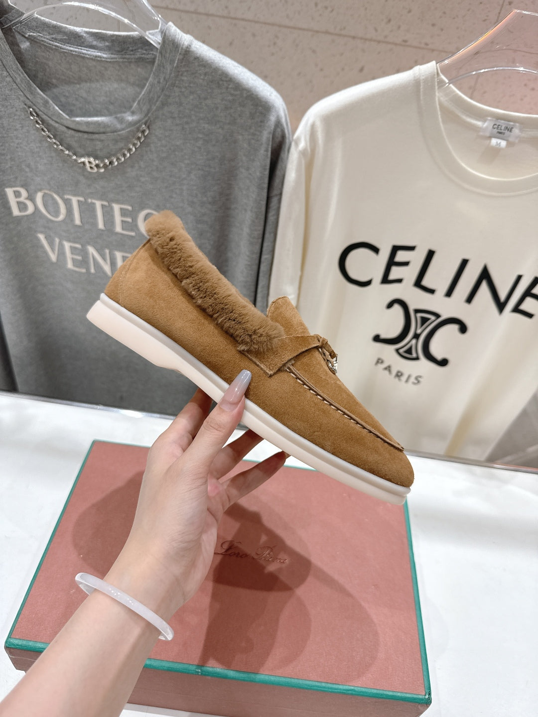 LP 25S SUMMER CHARMS WALK LOAFERS IN BROWN SUEDE AND FLEECE - 35