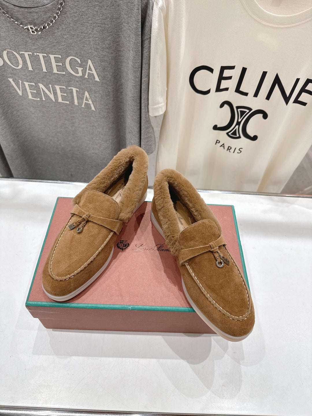 LP 25S SUMMER CHARMS WALK LOAFERS IN BROWN SUEDE AND FLEECE - 35