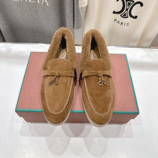LP 25S SUMMER CHARMS WALK LOAFERS IN BROWN SUEDE AND FLEECE - 35