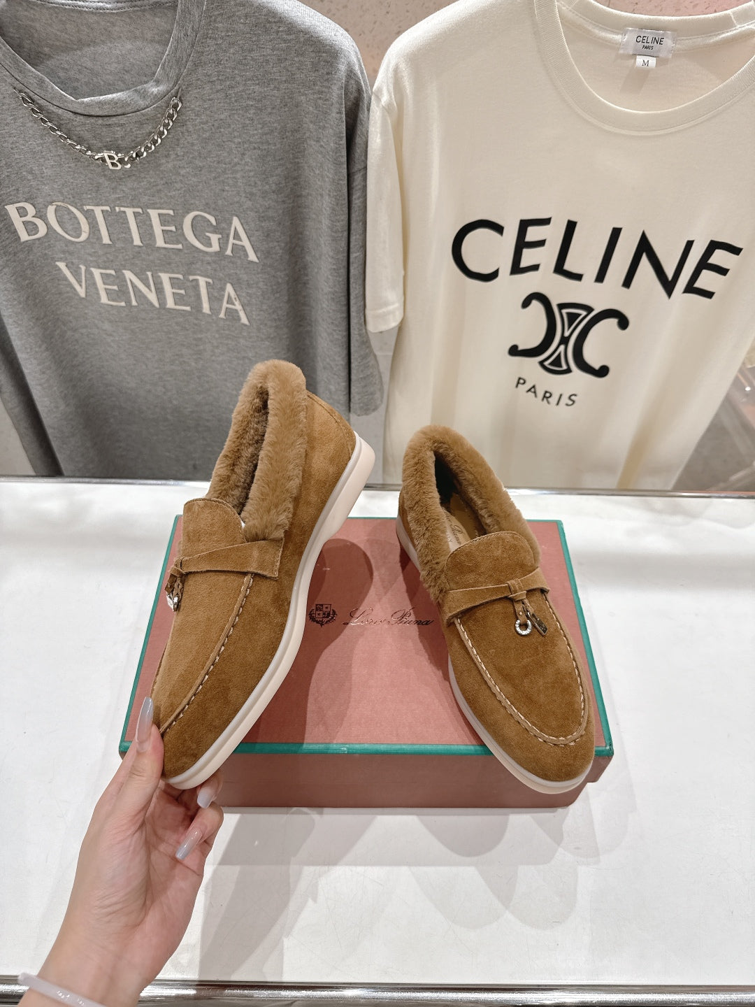 LP 25S SUMMER CHARMS WALK LOAFERS IN BROWN SUEDE AND FLEECE - 35