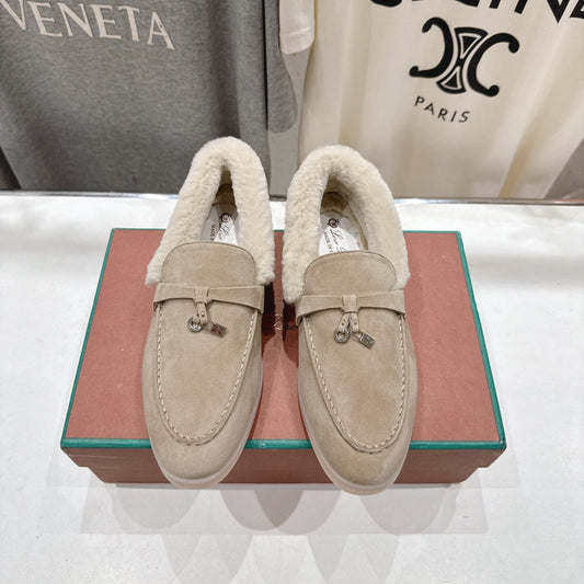 LP 25S SUMMER CHARMS WALK LOAFERS IN LIGHT TAUPE SUEDE AND FLEECE - 35