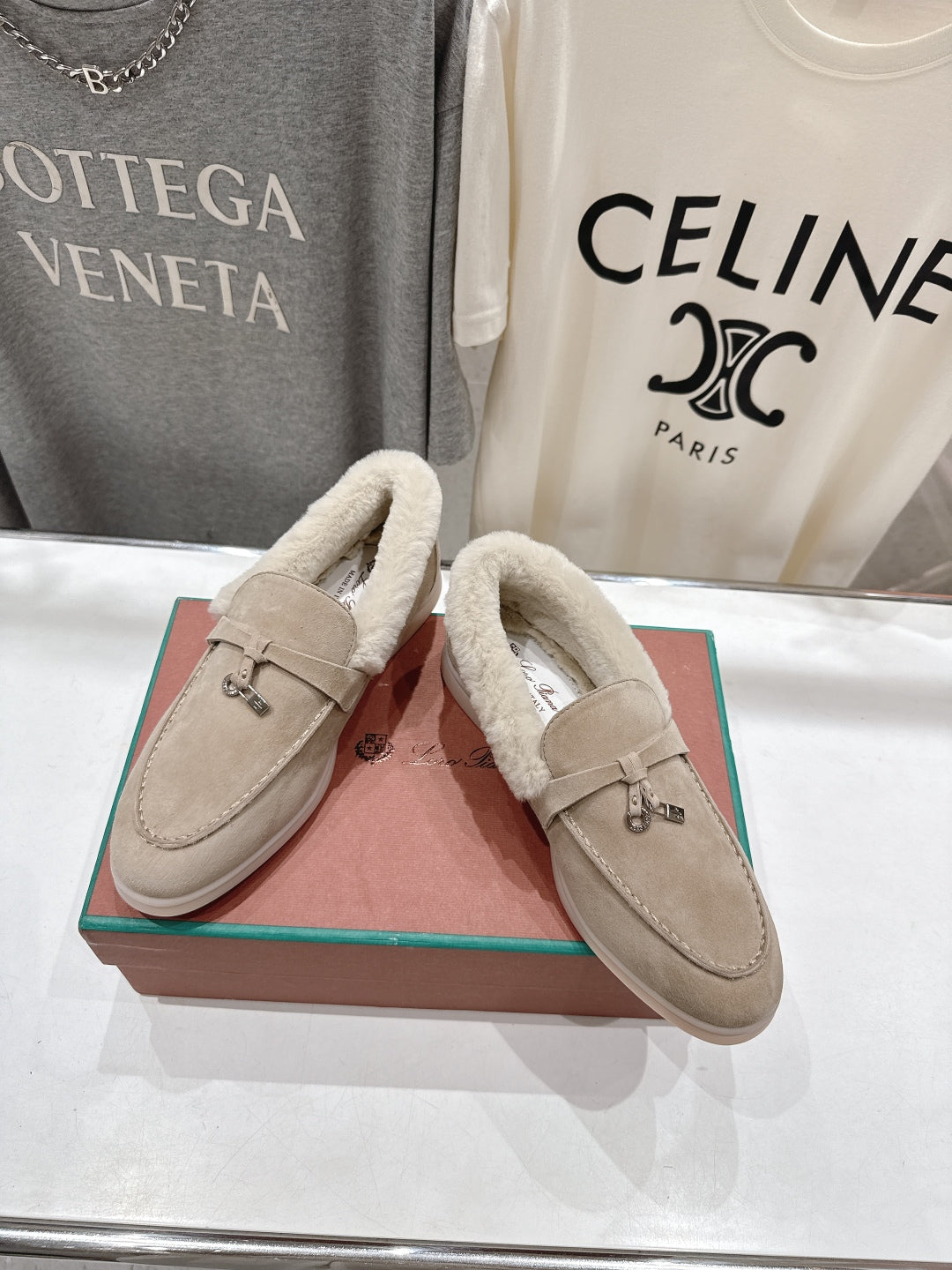 LP 25S SUMMER CHARMS WALK LOAFERS IN LIGHT TAUPE SUEDE AND FLEECE - 35