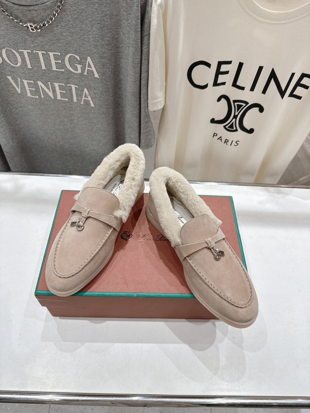 LP 25S SUMMER CHARMS WALK LOAFERS IN WARM TAUPE SUEDE AND FLEECE - 35