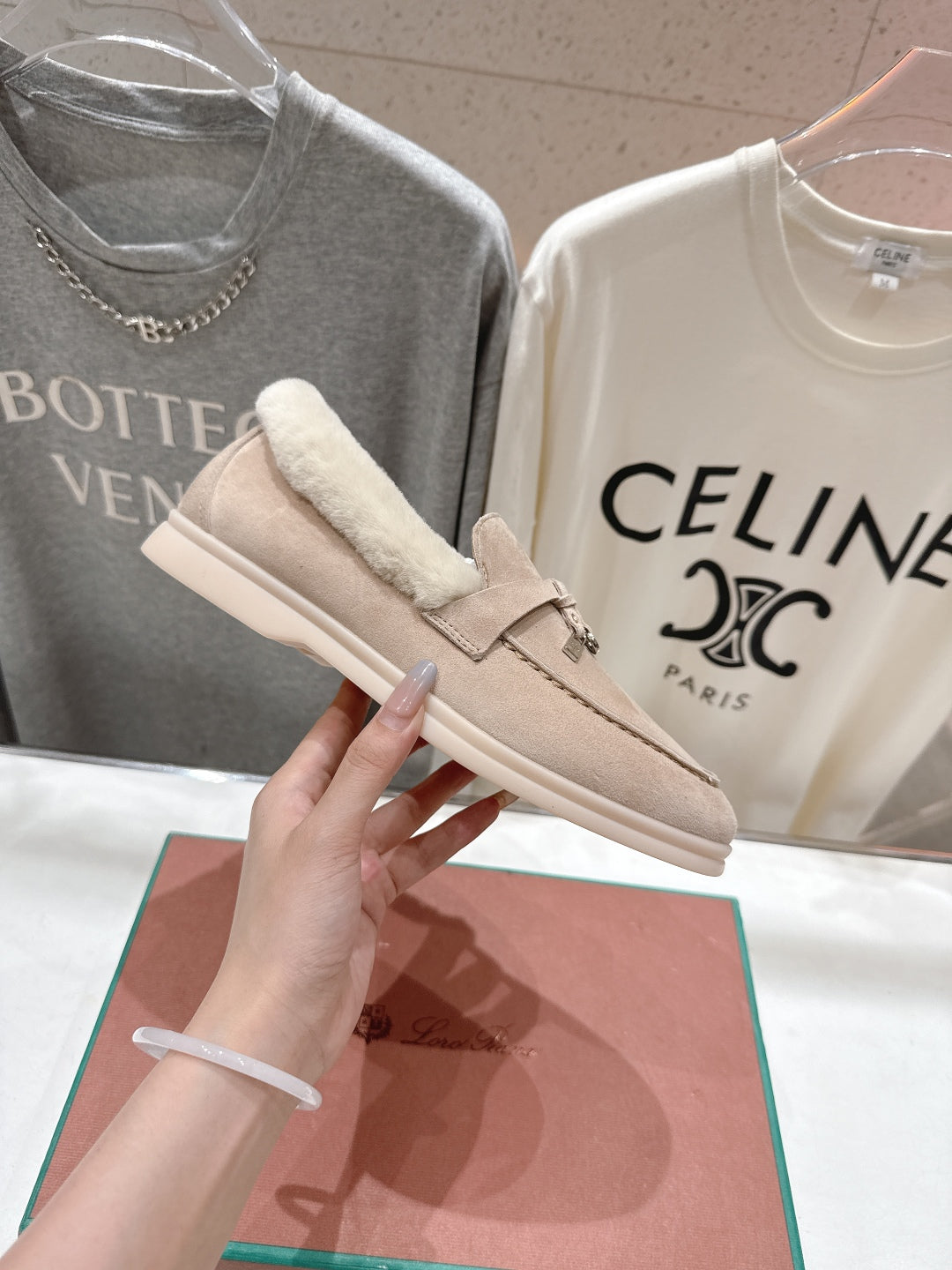 LP 25S SUMMER CHARMS WALK LOAFERS IN WARM TAUPE SUEDE AND FLEECE - 35