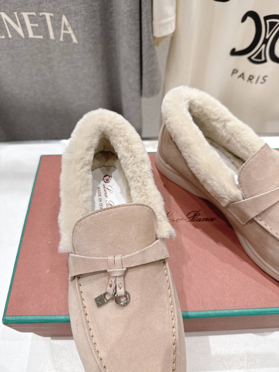 LP 25S SUMMER CHARMS WALK LOAFERS IN WARM TAUPE SUEDE AND FLEECE - 35