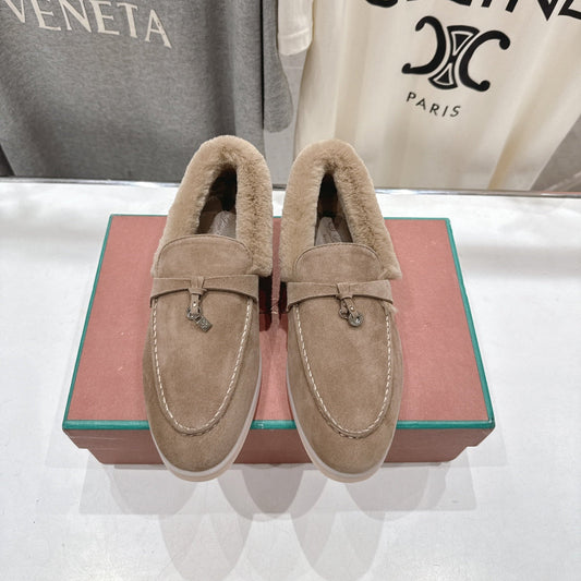 LP 25S SUMMER CHARMS WALK LOAFERS IN LIGHT BROWN SUEDE AND FLEECE - 35