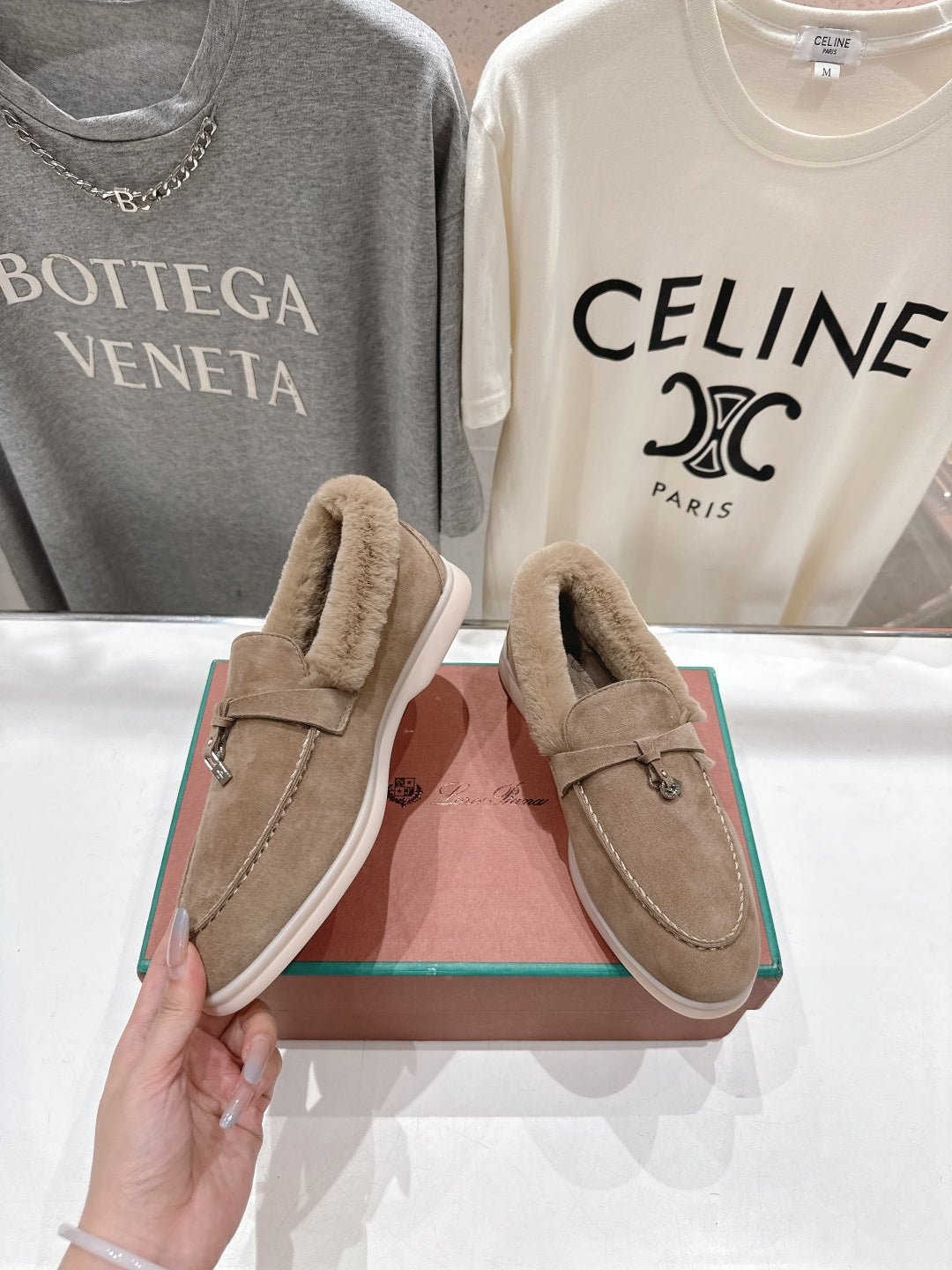 LP 25S SUMMER CHARMS WALK LOAFERS IN LIGHT BROWN SUEDE AND FLEECE - 35