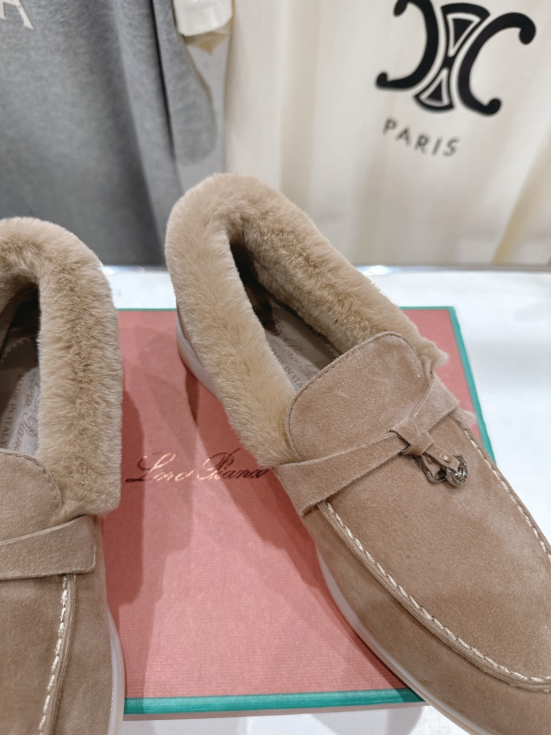 LP 25S SUMMER CHARMS WALK LOAFERS IN LIGHT BROWN SUEDE AND FLEECE - 35