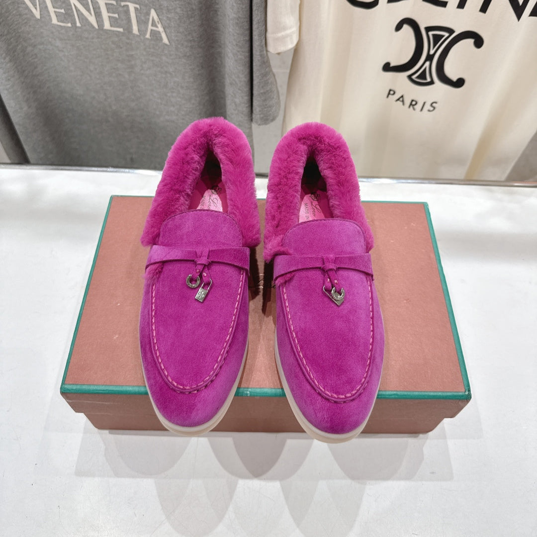 LP 25S SUMMER CHARMS WALK LOAFERS IN FUCHSIA SUEDE AND FLEECE - 35