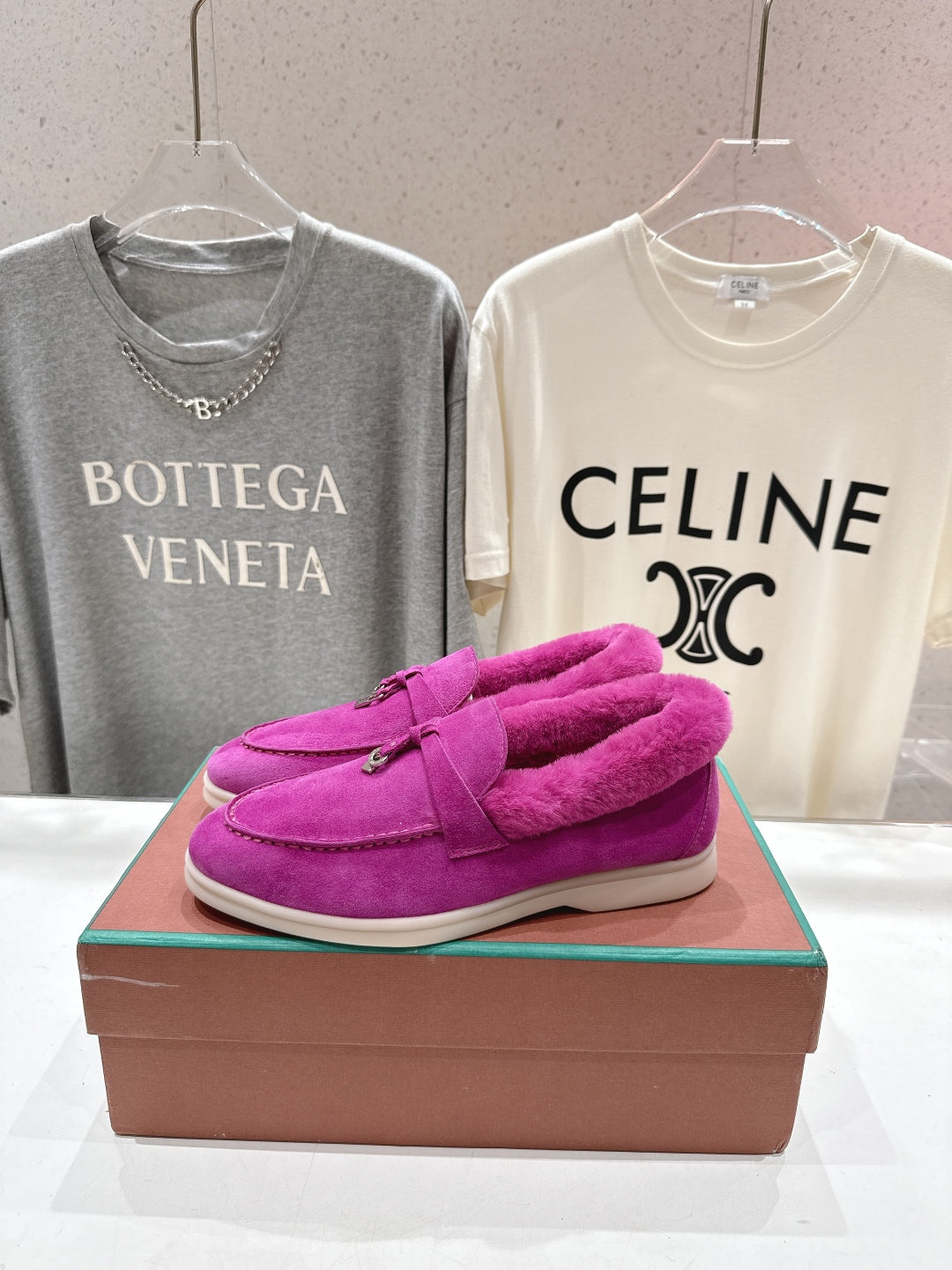 LP 25S SUMMER CHARMS WALK LOAFERS IN FUCHSIA SUEDE AND FLEECE - 35