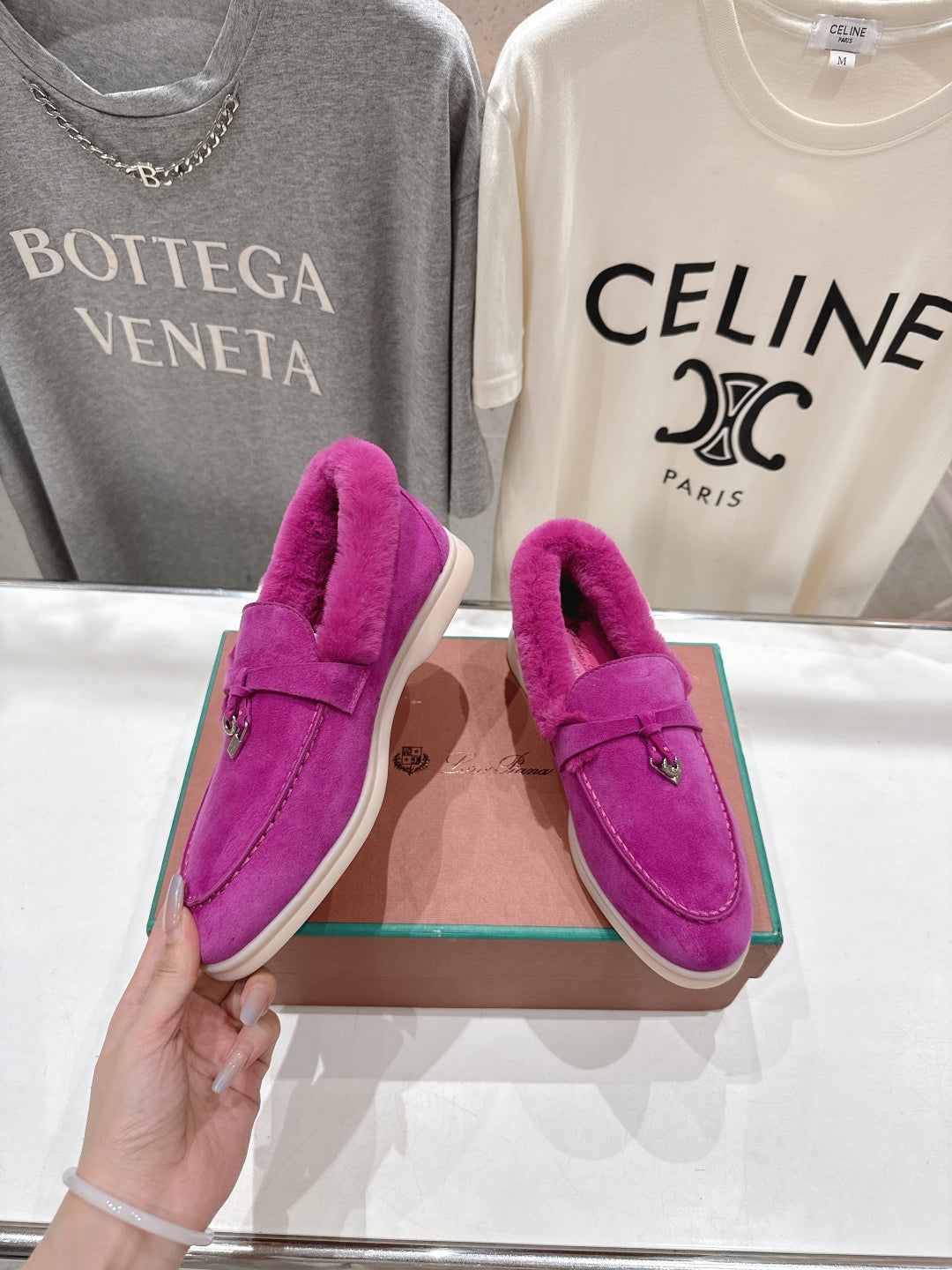 LP 25S SUMMER CHARMS WALK LOAFERS IN FUCHSIA SUEDE AND FLEECE - 35