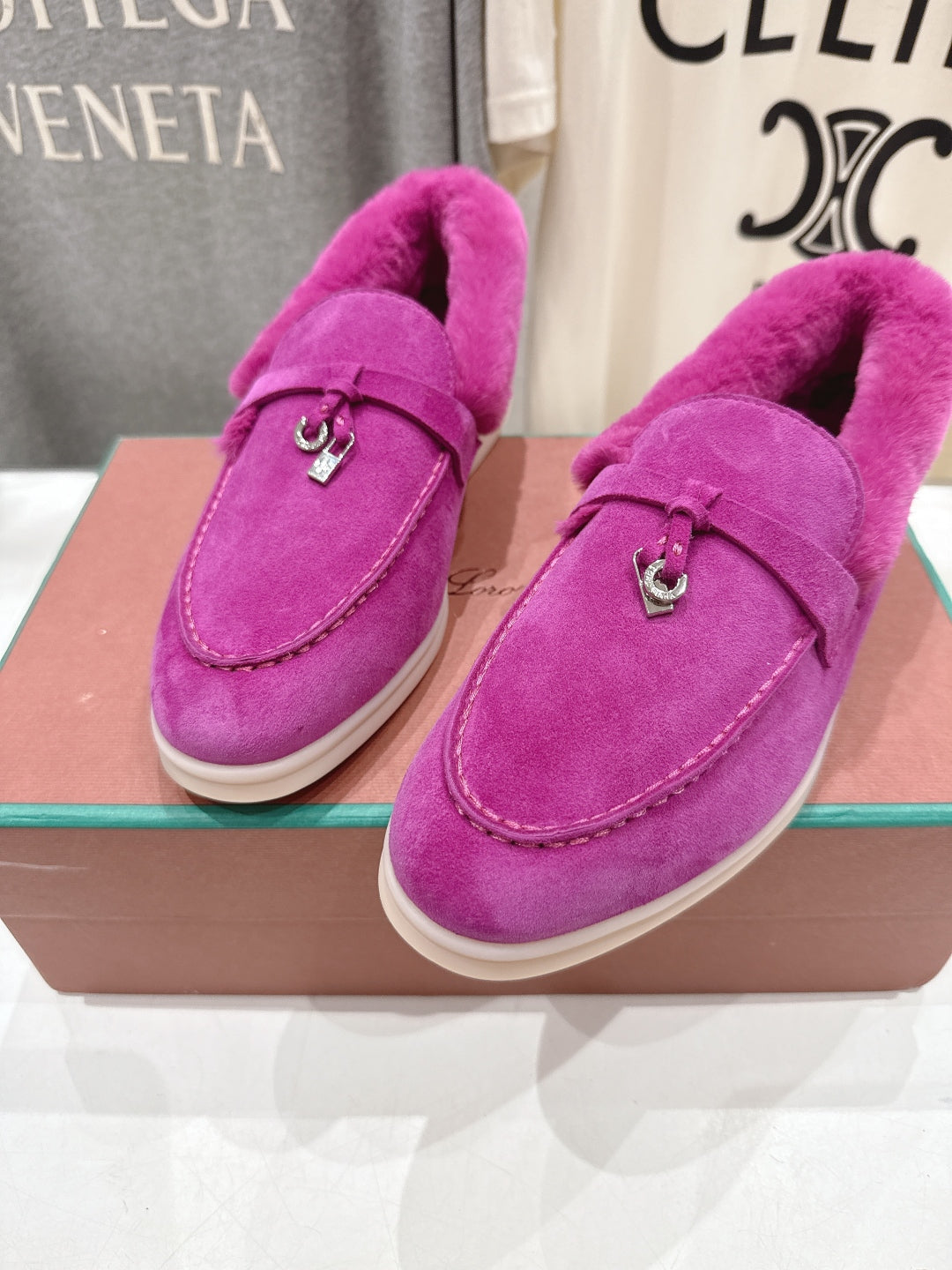 LP 25S SUMMER CHARMS WALK LOAFERS IN FUCHSIA SUEDE AND FLEECE - 35
