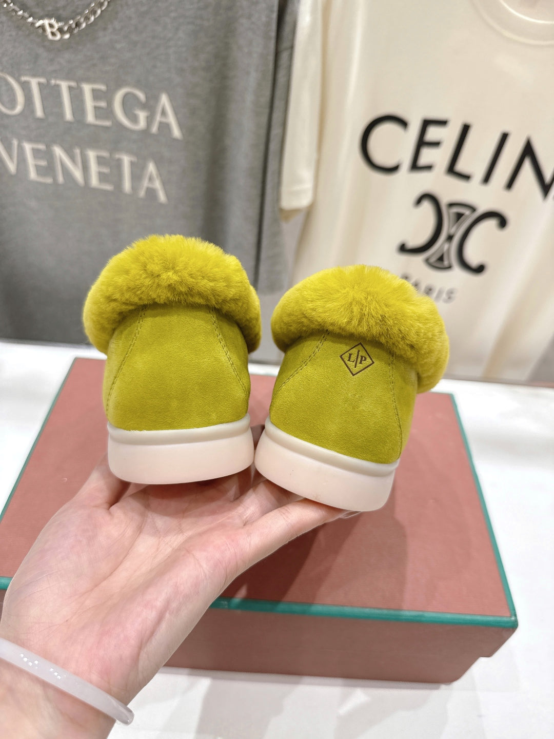 LP 25S SUMMER CHARMS WALK LOAFERS IN OLIVE YELLOW SUEDE AND FLEECE - 35