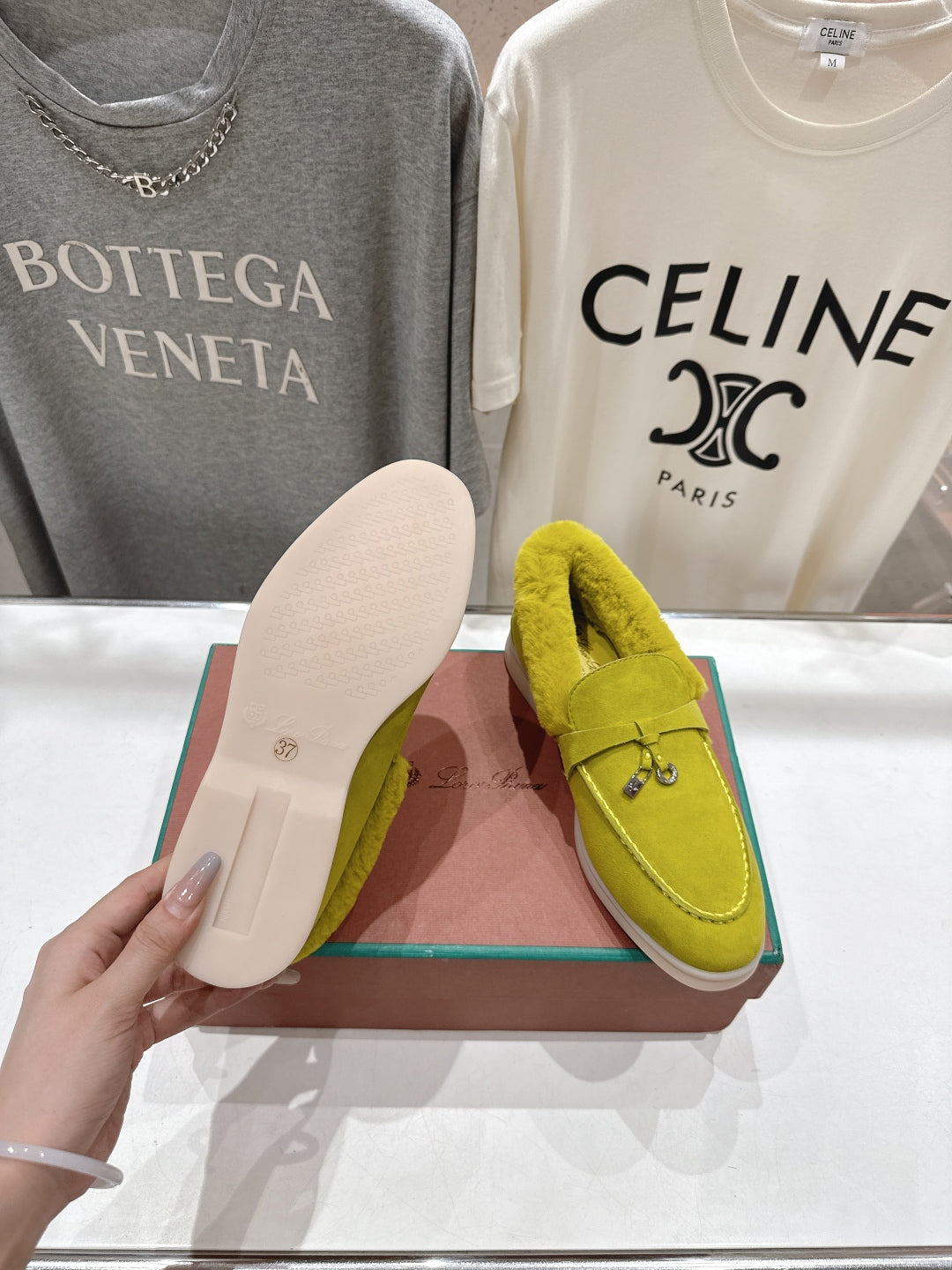 LP 25S SUMMER CHARMS WALK LOAFERS IN OLIVE YELLOW SUEDE AND FLEECE - 35