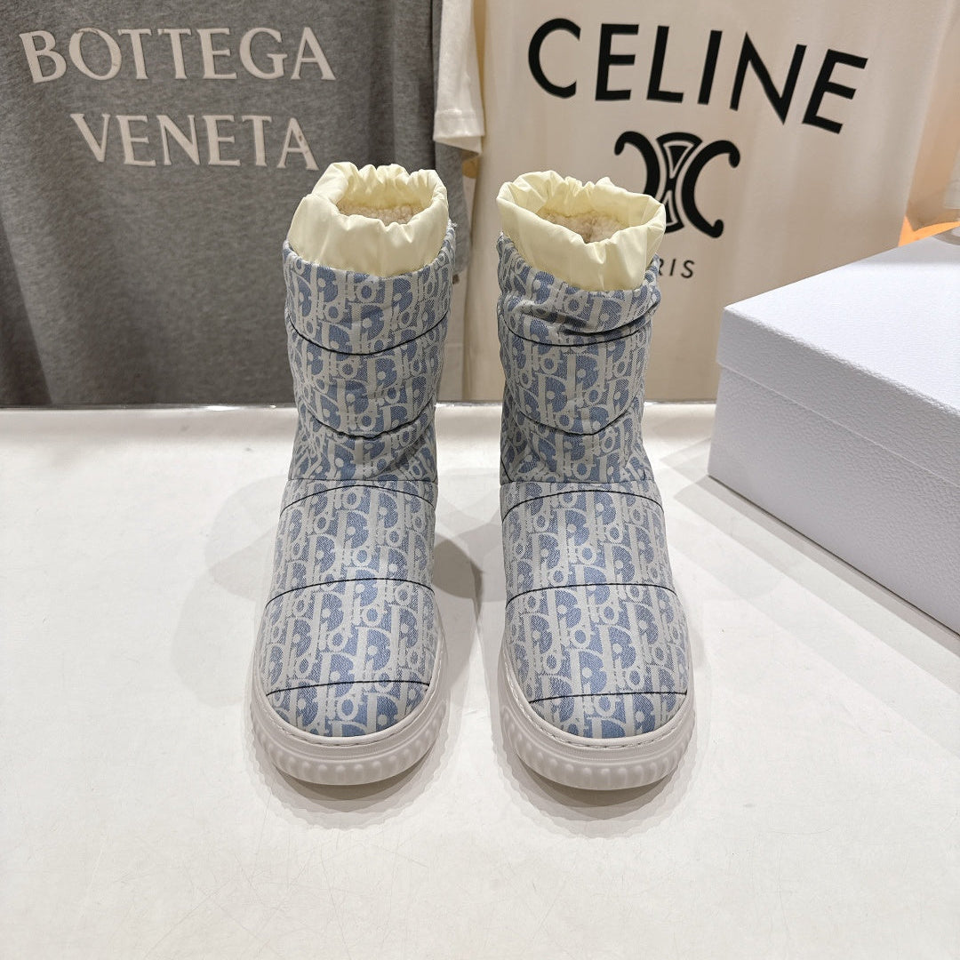 DIOR 25S ANKLE BOOTS IN BLUE FEATHER - 35