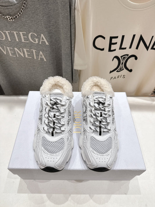 DIOR CHRONO SNEAKER 25S IN WHITE LAMBSKIN AND MESH FABRIC STYLE 7 - 35