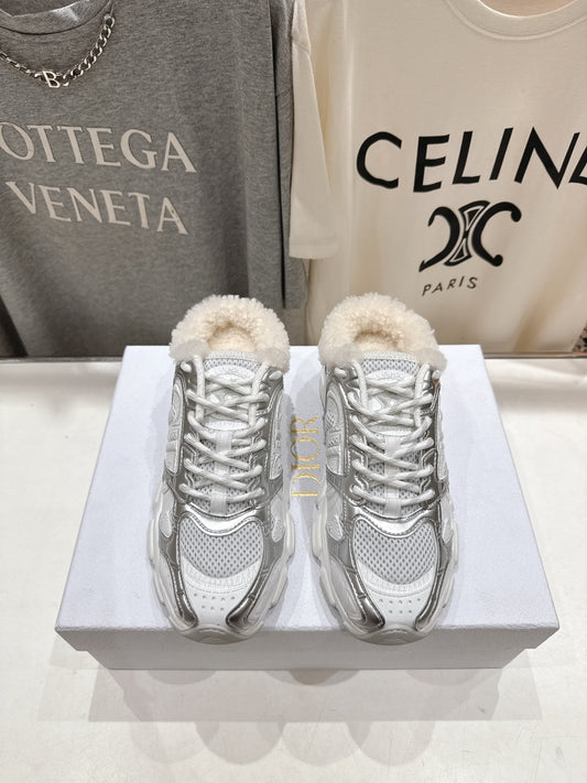 DIOR CHRONO SNEAKER 25S IN SILVER MIX WHITE LAMBSKIN AND MESH FABRIC STYLE 5 - 35