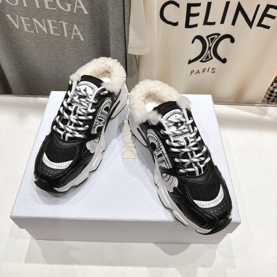 DIOR CHRONO SNEAKER 25S IN BLACK LAMBSKIN AND MESH FABRIC STYLE 4 - 35