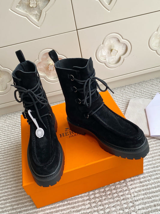 HM 25S ANKLE BOOTS IN BLACK SUEDE - 35