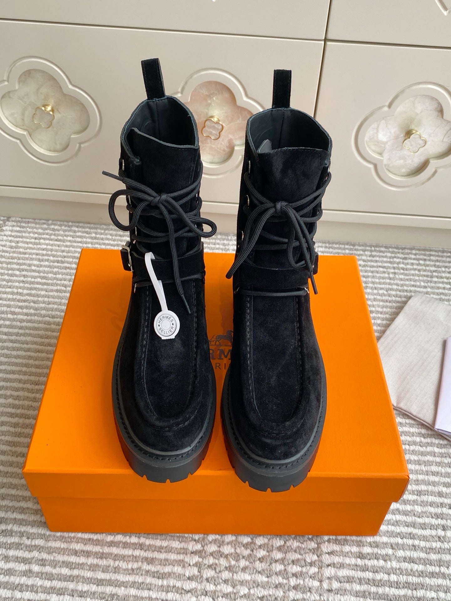 HM 25S ANKLE BOOTS IN BLACK SUEDE - 35