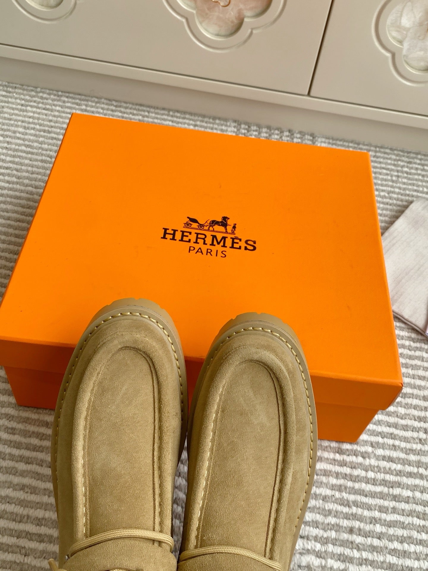 HM 25S ANKLE BOOTS IN WARM BEIGE GOLD SUEDE - 35