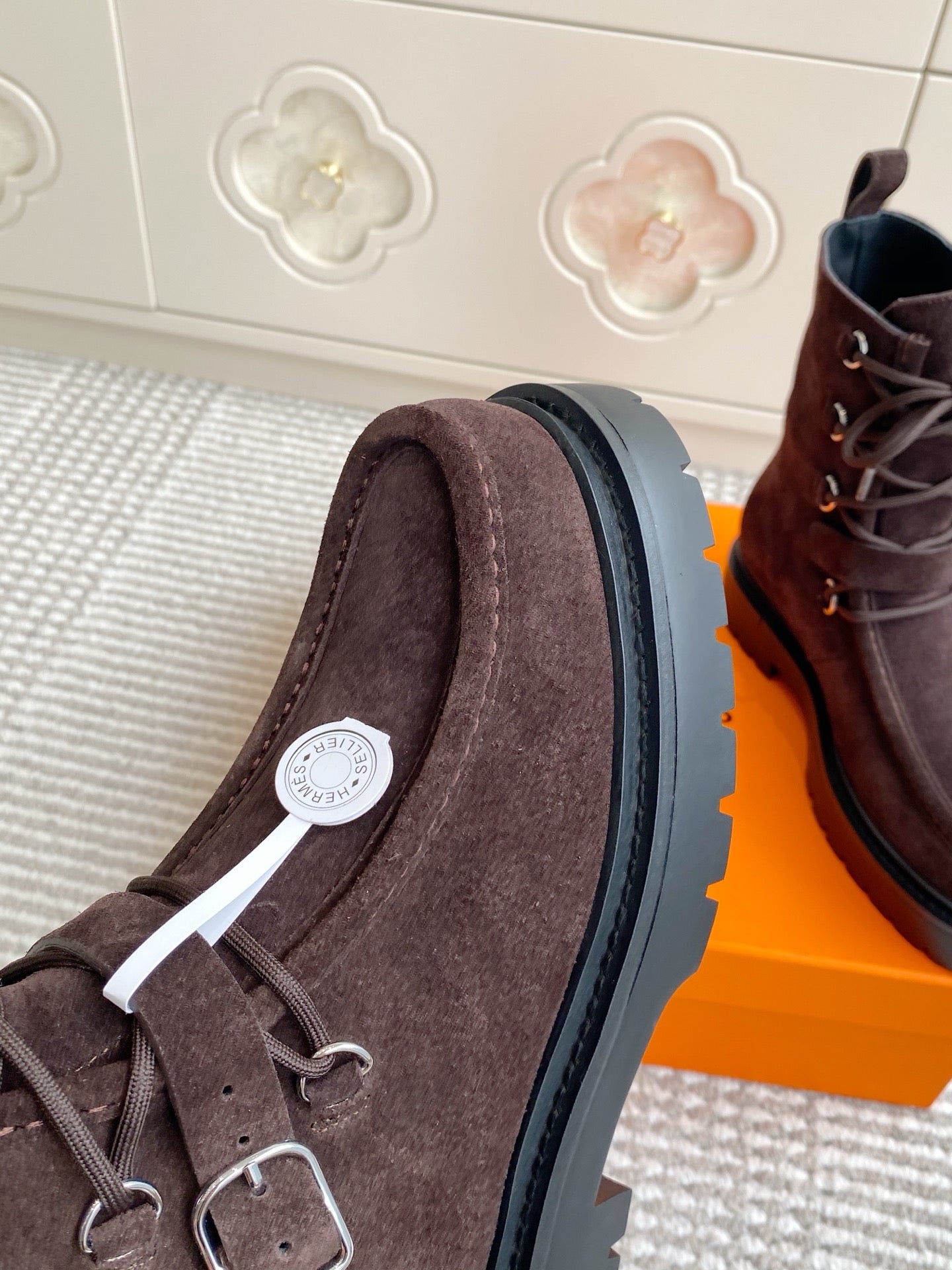 HM 25S ANKLE BOOTS IN DARK BROWN SUEDE - 35