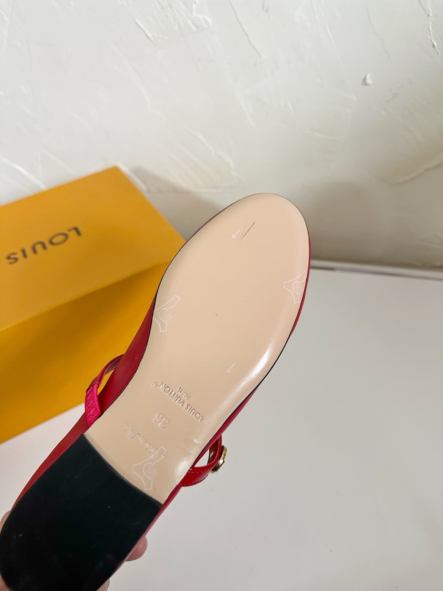 ROMY FLAT BALLERINA IN RUBY RED CALFSKIN - 35