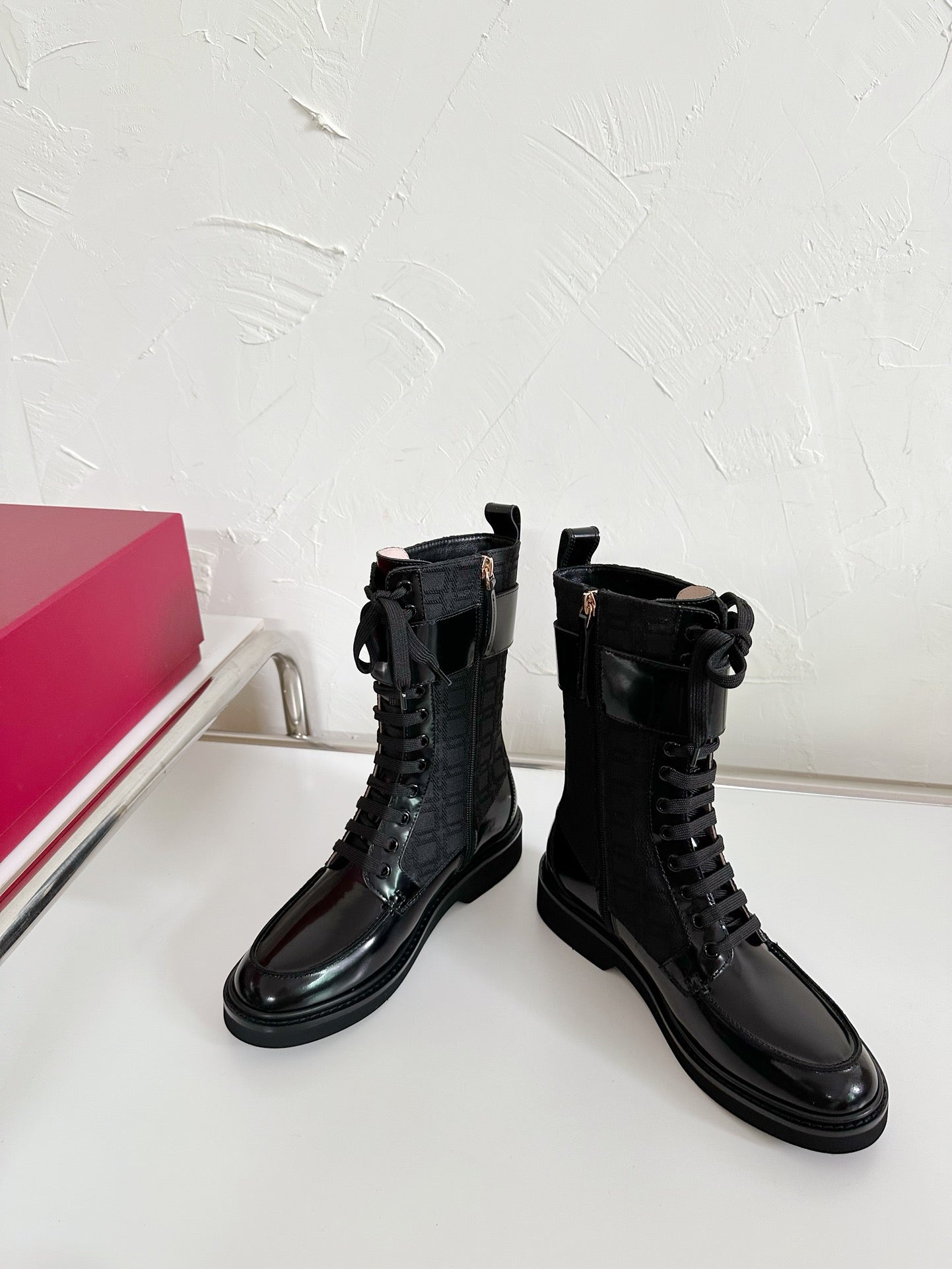 VIV' RANGERS STRASS BUCKLE BOOTS IN BLACK FABRICS - 35
