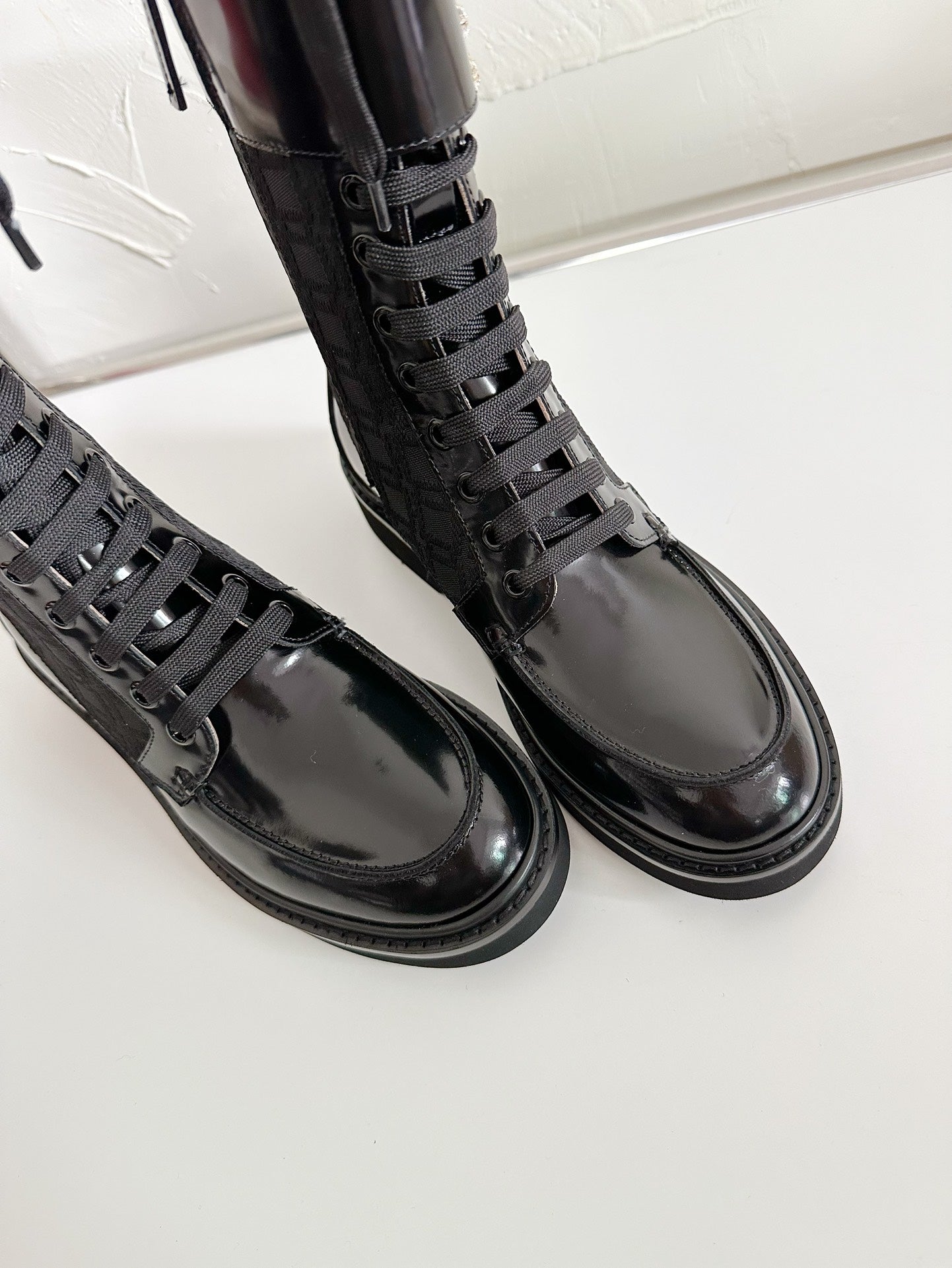 VIV' RANGERS STRASS BUCKLE BOOTS IN BLACK FABRICS - 35