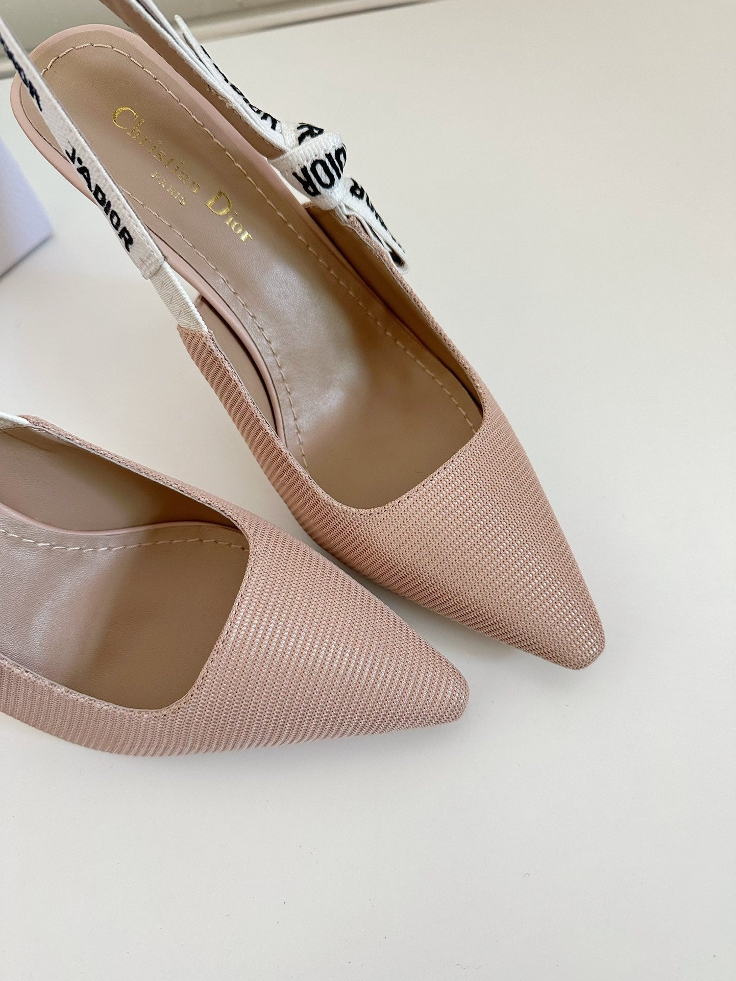 J'ADIOR SLINGBACK PUMP NUDE PINK TECHNICAL FABRIC 10 CM - 34