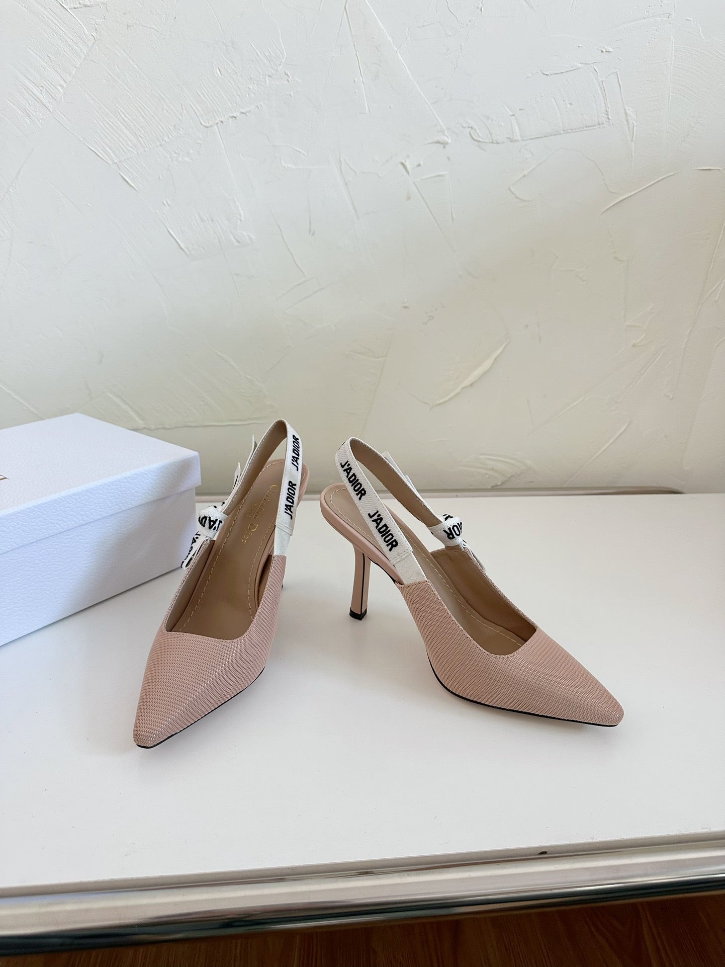 J'ADIOR SLINGBACK PUMP NUDE PINK TECHNICAL FABRIC 10 CM - 34