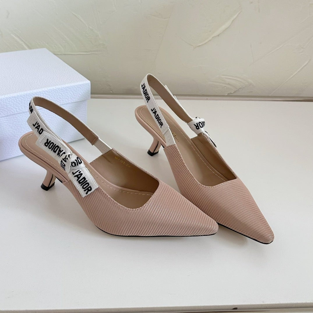 J'ADIOR SLINGBACK PUMP NUDE PINK TECHNICAL FABRIC 65 MM - 34