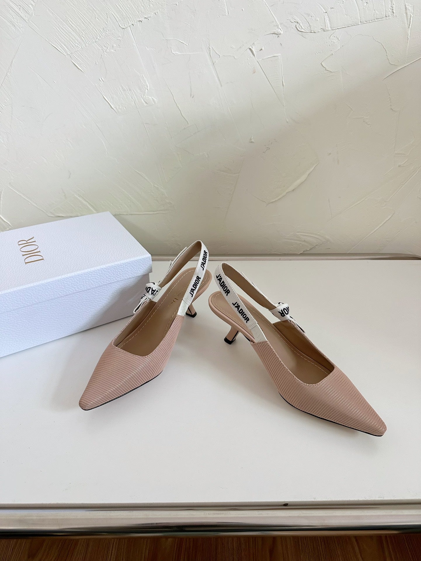 J'ADIOR SLINGBACK PUMP NUDE PINK TECHNICAL FABRIC 65 MM - 34