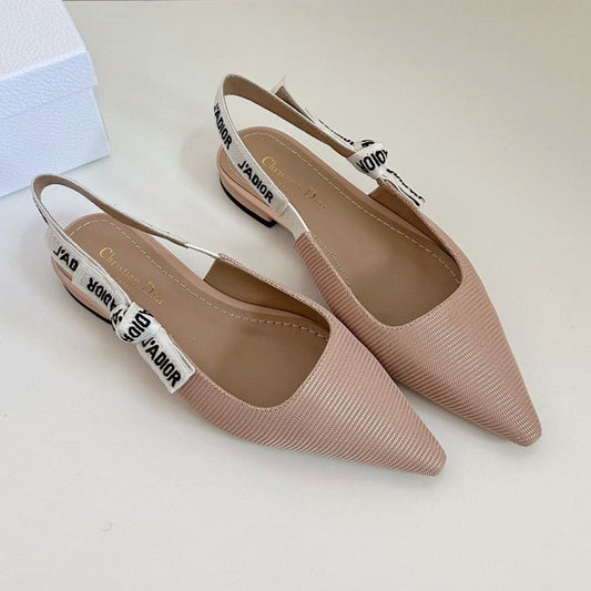J'ADIOR SLINGBACK FLAT NUDE PINK TECHNICAL FABRIC - 34
