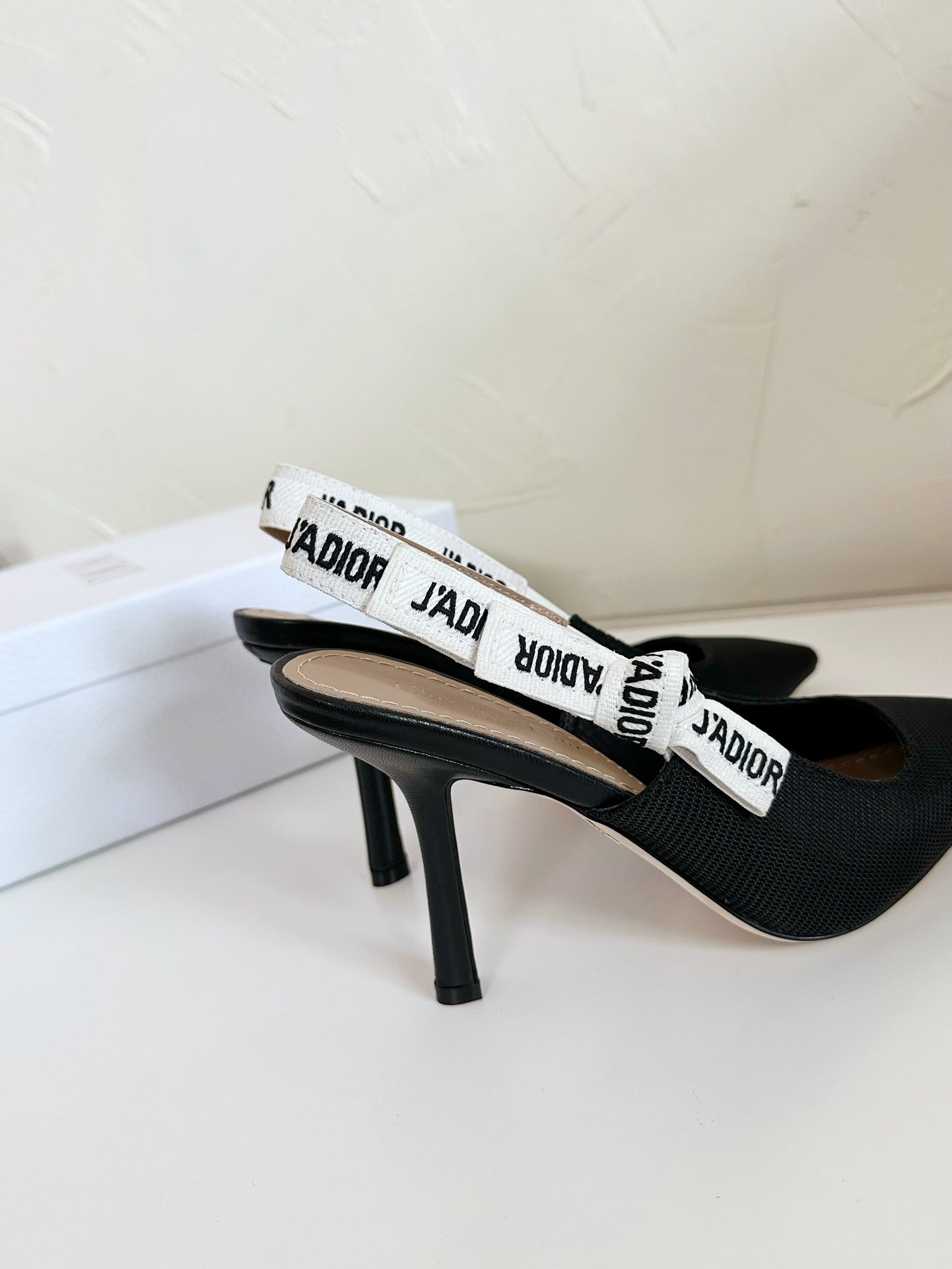 J'ADIOR SLINGBACK PUMP BLACK TECHNICAL FABRIC 10 CM - 34
