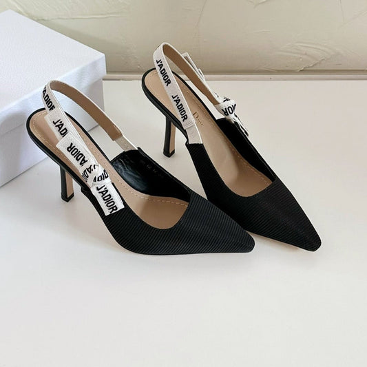 J'ADIOR SLINGBACK PUMP BLACK TECHNICAL FABRIC 10 CM - 34