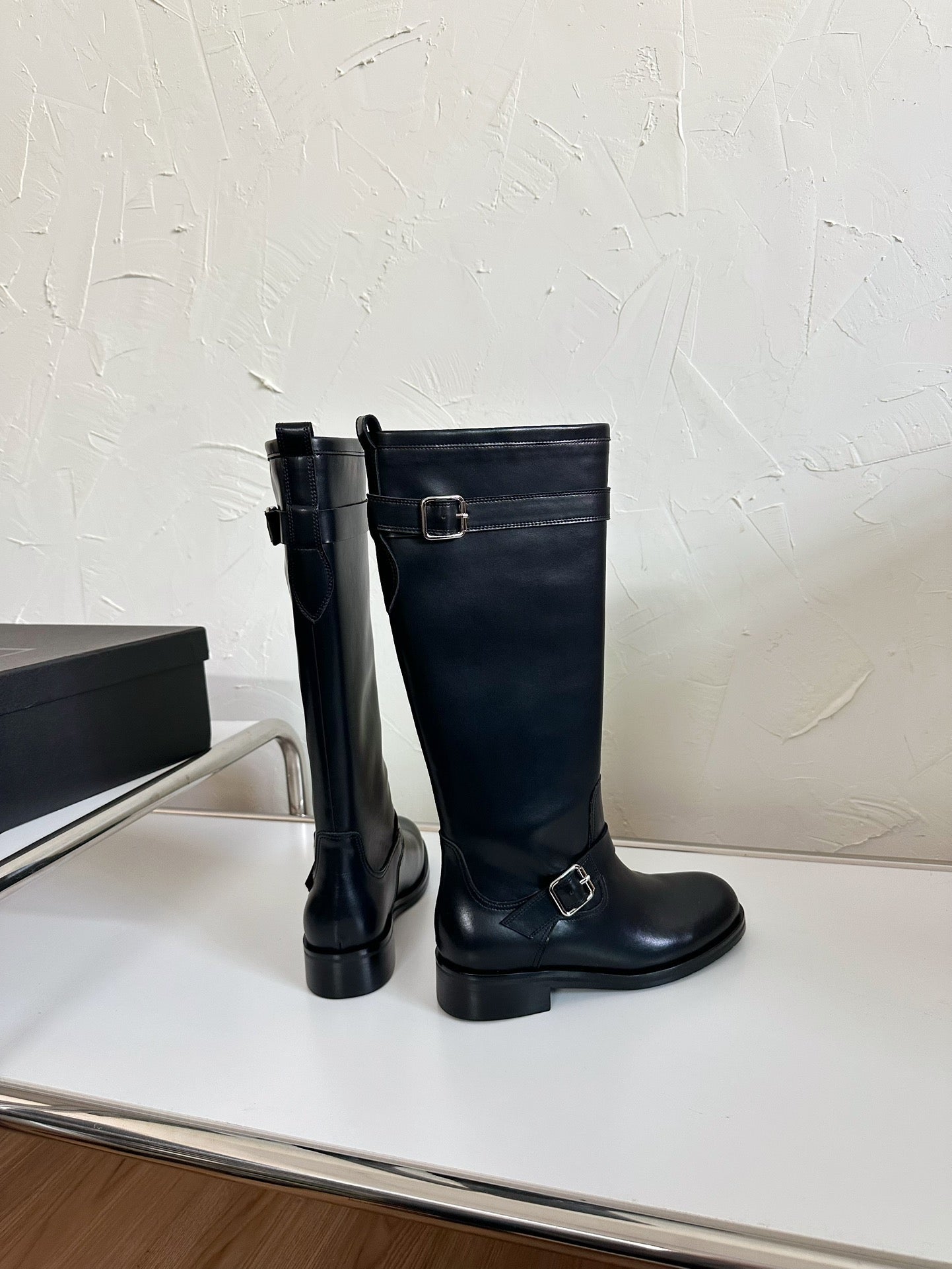 RIVER BOOTS IN BLACK SMOOTH CALFSKIN - 35