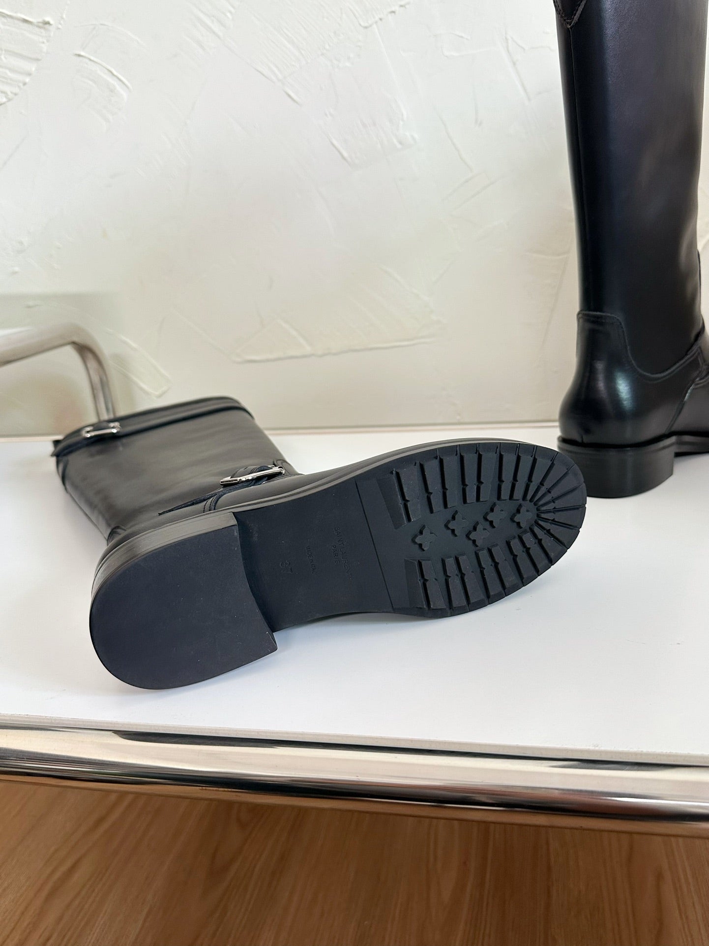 RIVER BOOTS IN BLACK SMOOTH CALFSKIN - 35