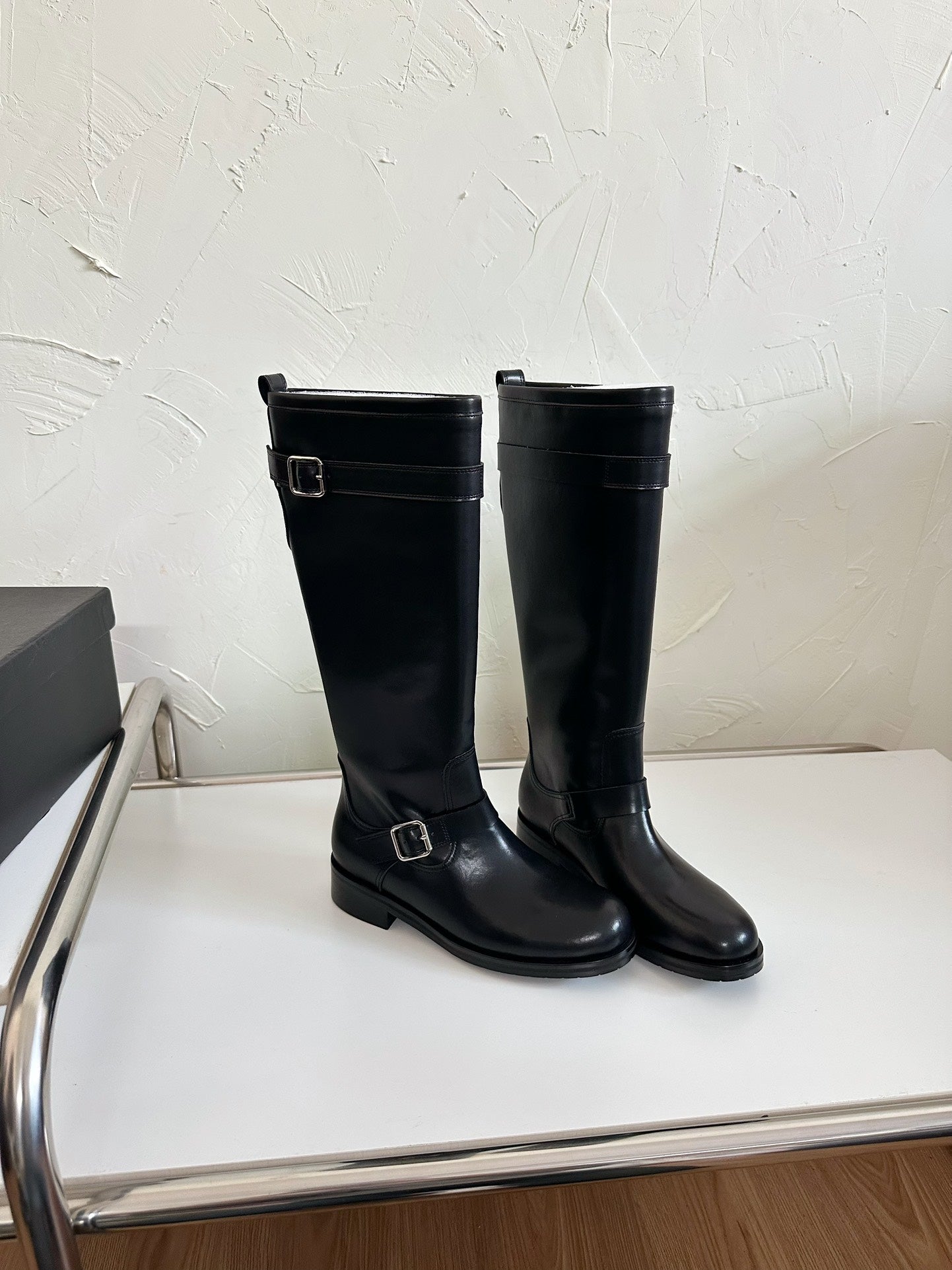RIVER BOOTS IN BLACK SMOOTH CALFSKIN - 35