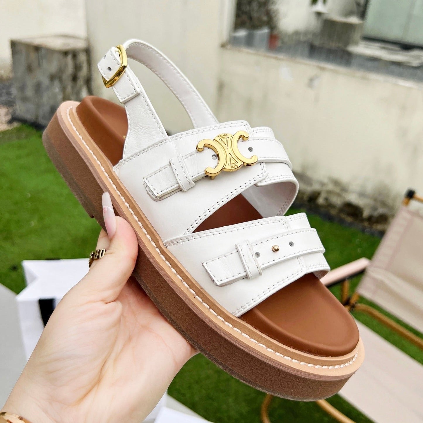 TIPPI TRIOMPHE SANDAL IN CALFSKIN WHITE - 35