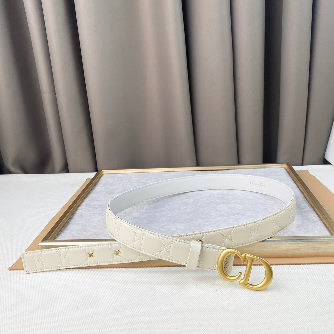 DIOR 25S BELT 30 MM IN CREAM WHITE CALFSKIN 564808 - 30