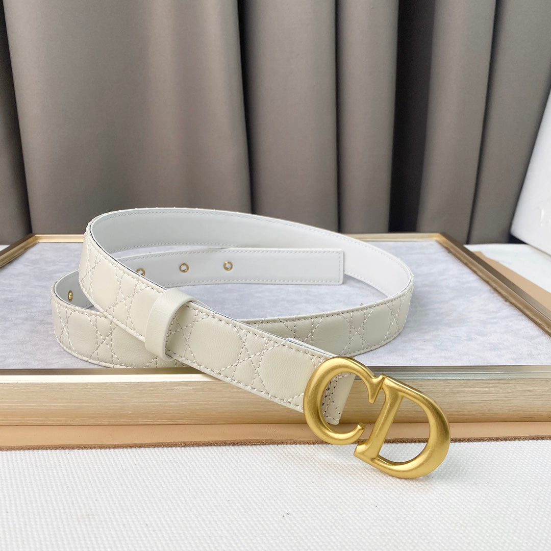 DIOR 25S BELT 30 MM IN CREAM WHITE CALFSKIN 564808 - 30
