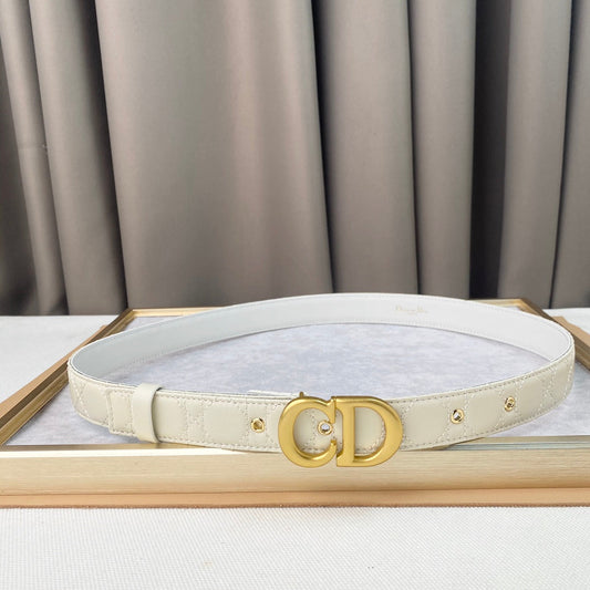DIOR 25S BELT 30 MM IN CREAM WHITE CALFSKIN 564808 - 30