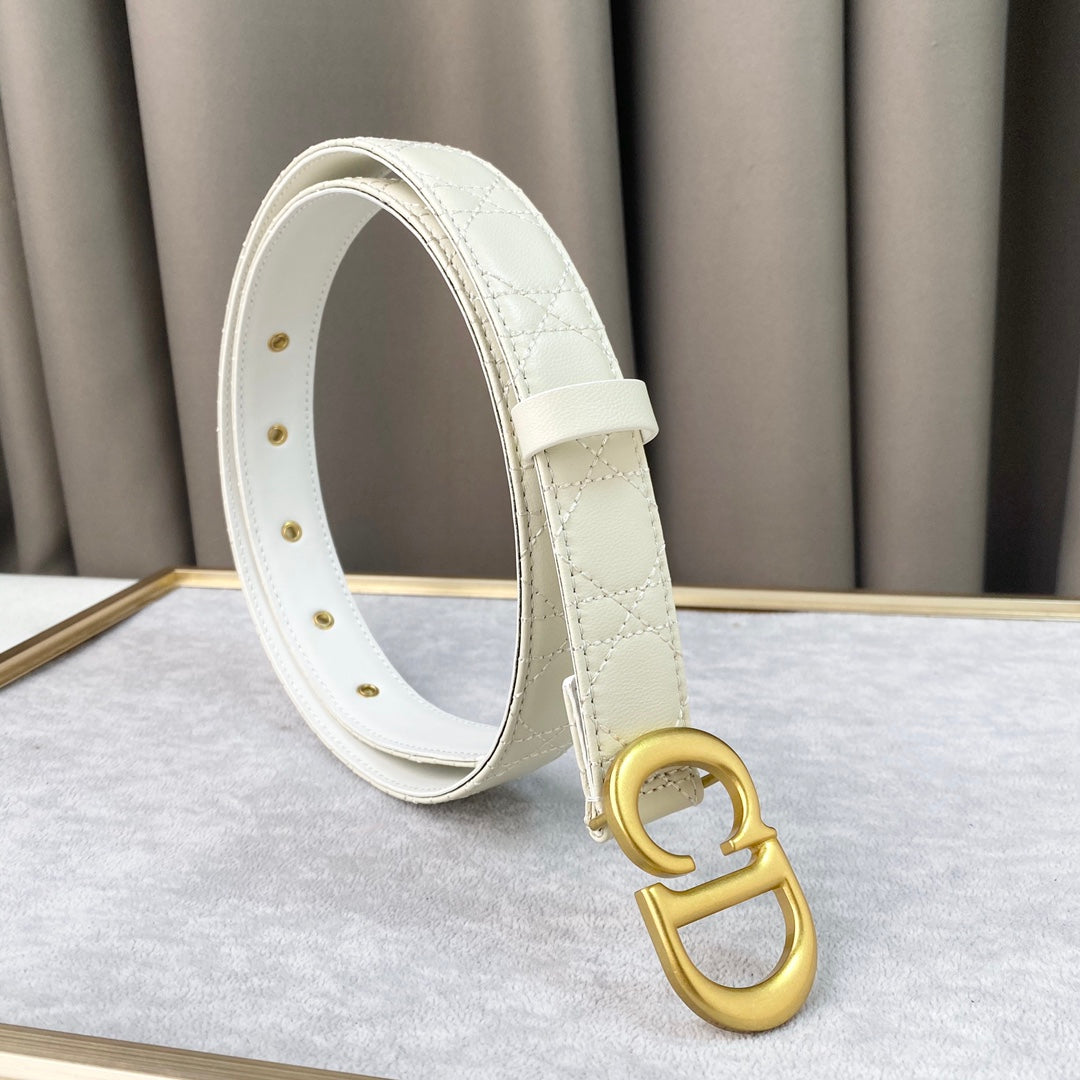 DIOR 25S BELT 30 MM IN CREAM WHITE CALFSKIN 564808 - 30
