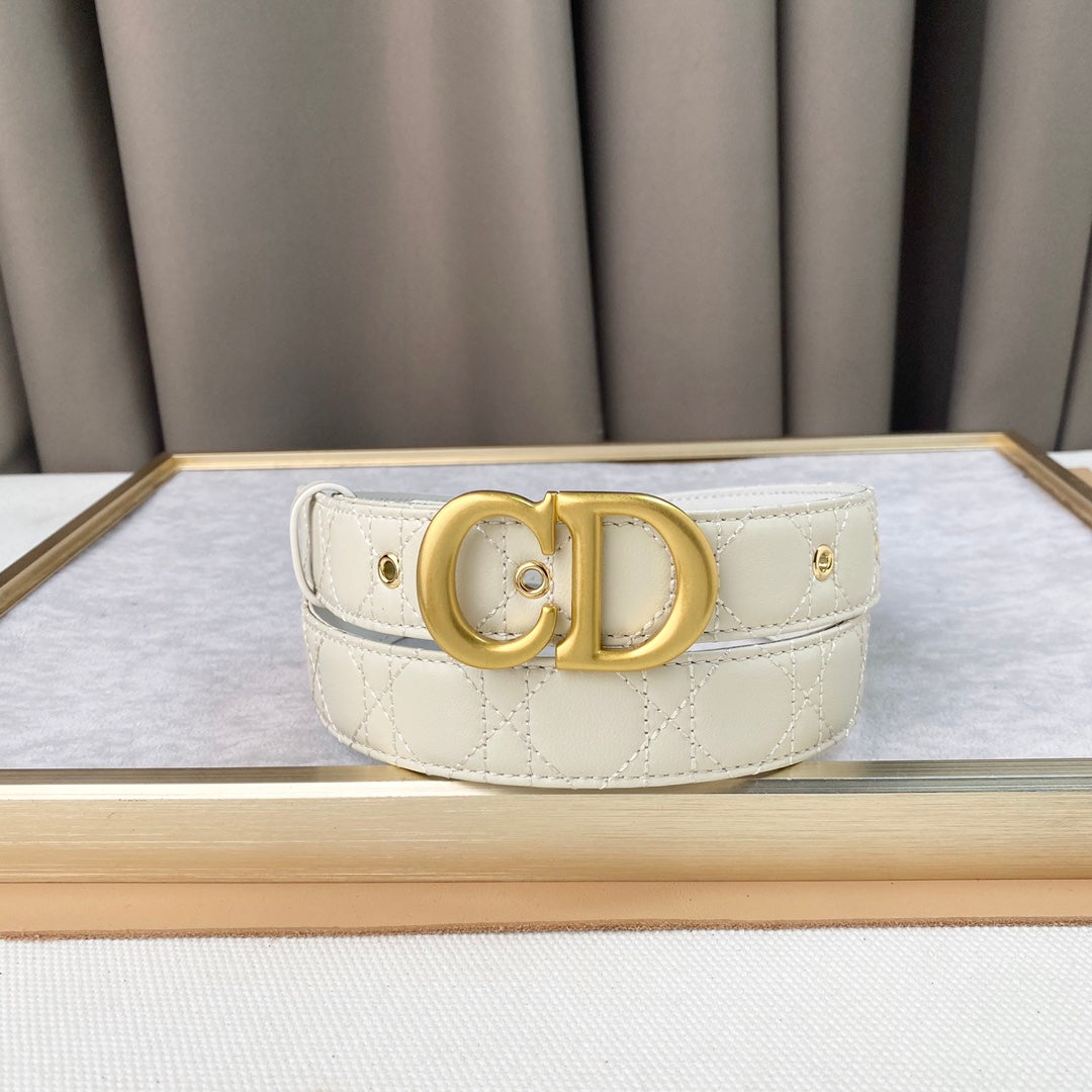 DIOR 25S BELT 30 MM IN CREAM WHITE CALFSKIN 564808 - 30