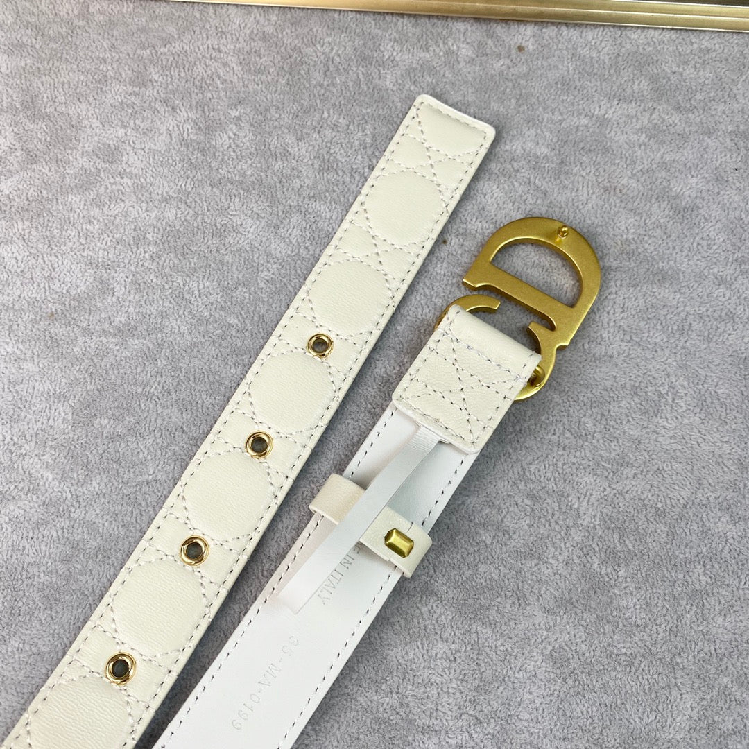 DIOR 25S BELT 30 MM IN CREAM WHITE CALFSKIN 564808 - 30