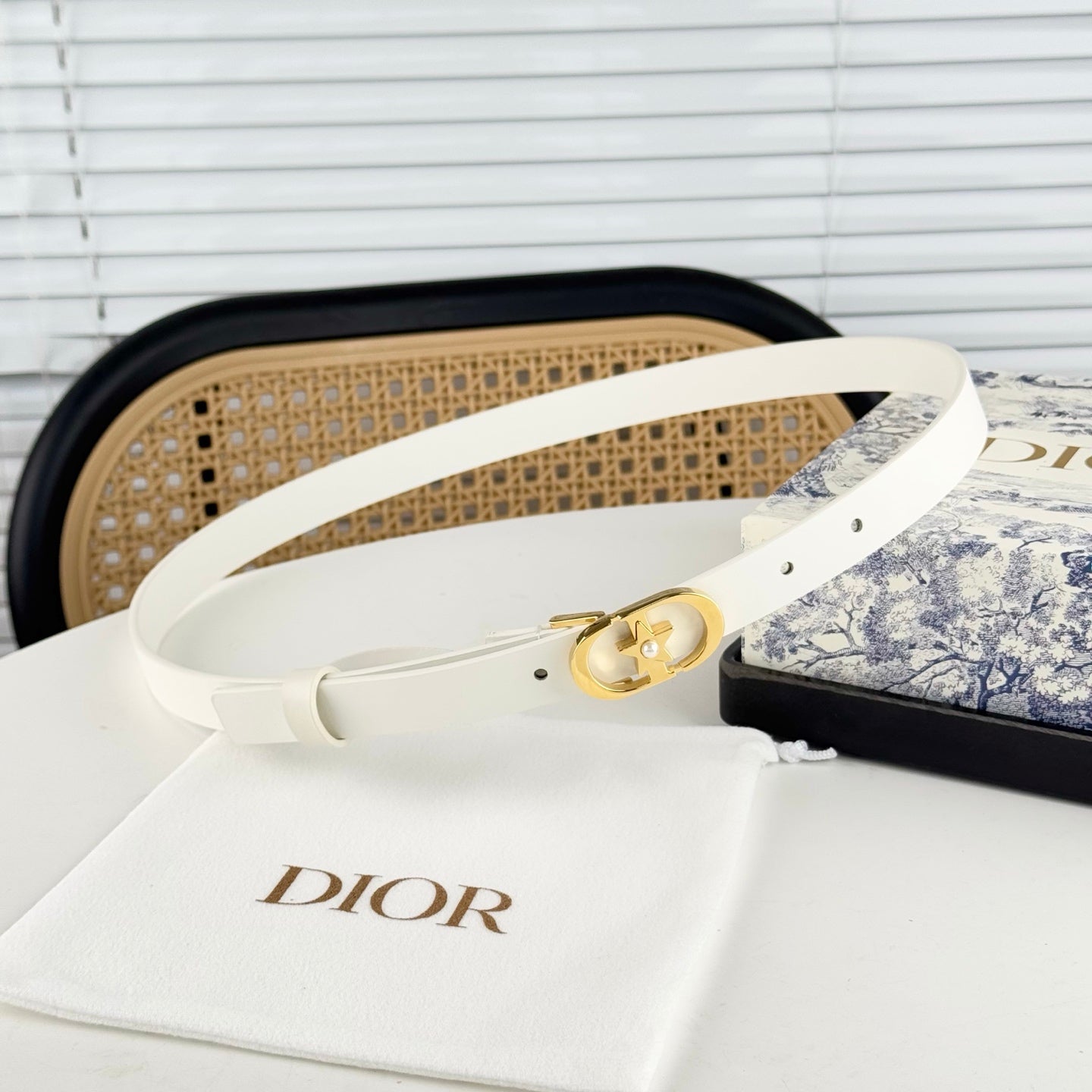 DIOR 25S BELT 20 MM IN WHITE CALFSKIN 564605 - 30