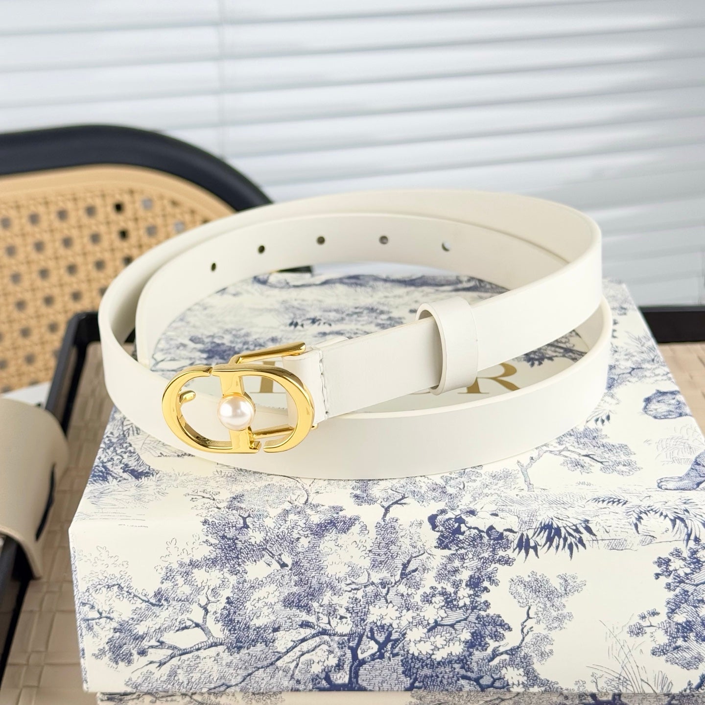 DIOR 25S BELT 20 MM IN WHITE CALFSKIN 564607 - 30